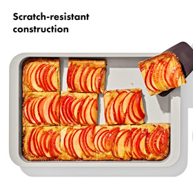OXO Good Grips heavy-gauge aluminized steel provides sturdy bakeware structure