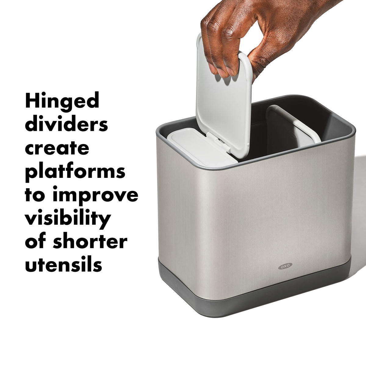 OXO Good Grips hinge-dividers create platforms for short tools