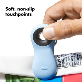 OXO large bag clip with extra-wide mouth seals oversized bags.