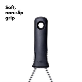 OXO Good Grips large in-handle hole for hanging storage when not in use.