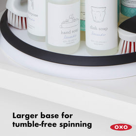 OXO Good Grips Lazy Susan non-slip feet protect surfaces
