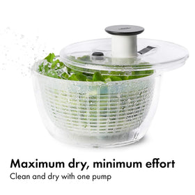 OXO Good Grips Little Salad Spinner basket doubles as a colander for rinsing.
