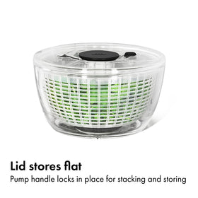 OXO Good Grips Little Salad Spinner compact design fits two heads of romaine.