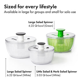 OXO Good Grips Little Salad Spinner non-slip base keeps the bowl steady.