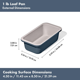 OXO Good Grips loaf pan storm blue packed neatly for simple storage.