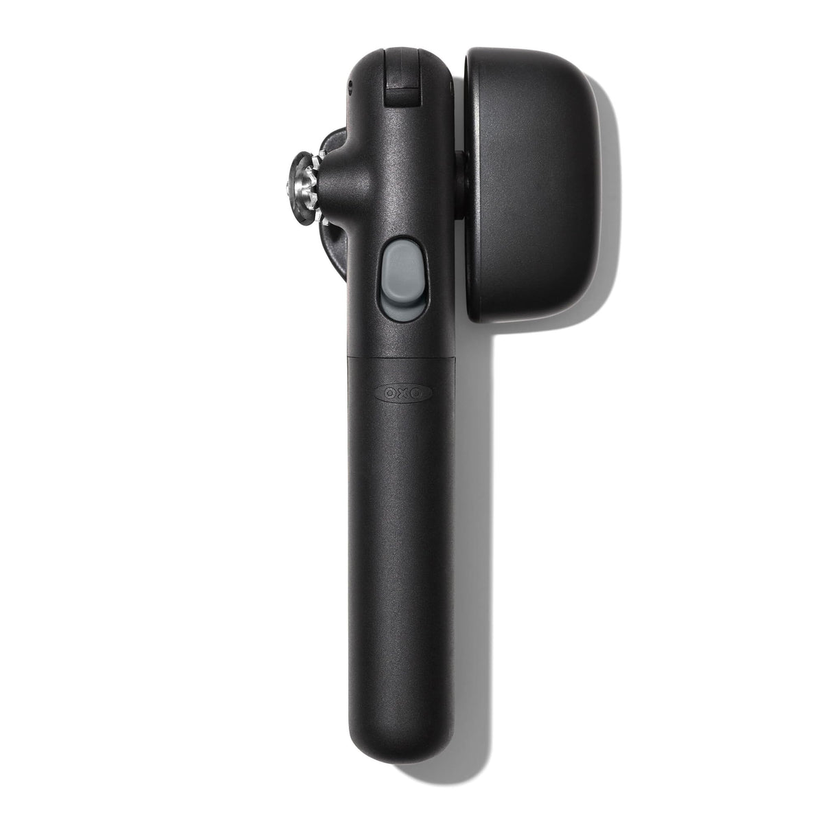 OXO Good Grips Lock and Go can opener with locked arms delivers steady opening.