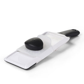 OXO Good Grips mandoline slicer with sturdy handle and blade for precise, even slices.
