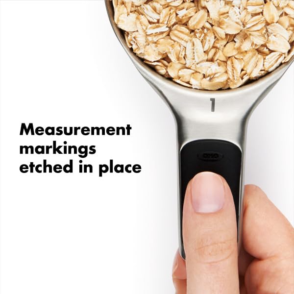 Includes 1/4, 1/3, 1/2, and 1 cup sizes for versatile measuring with OXO