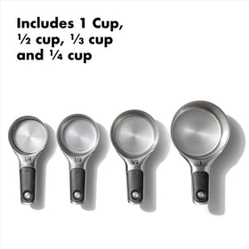OXO Good Grips measuring cups with etched measurements for precise leveling
