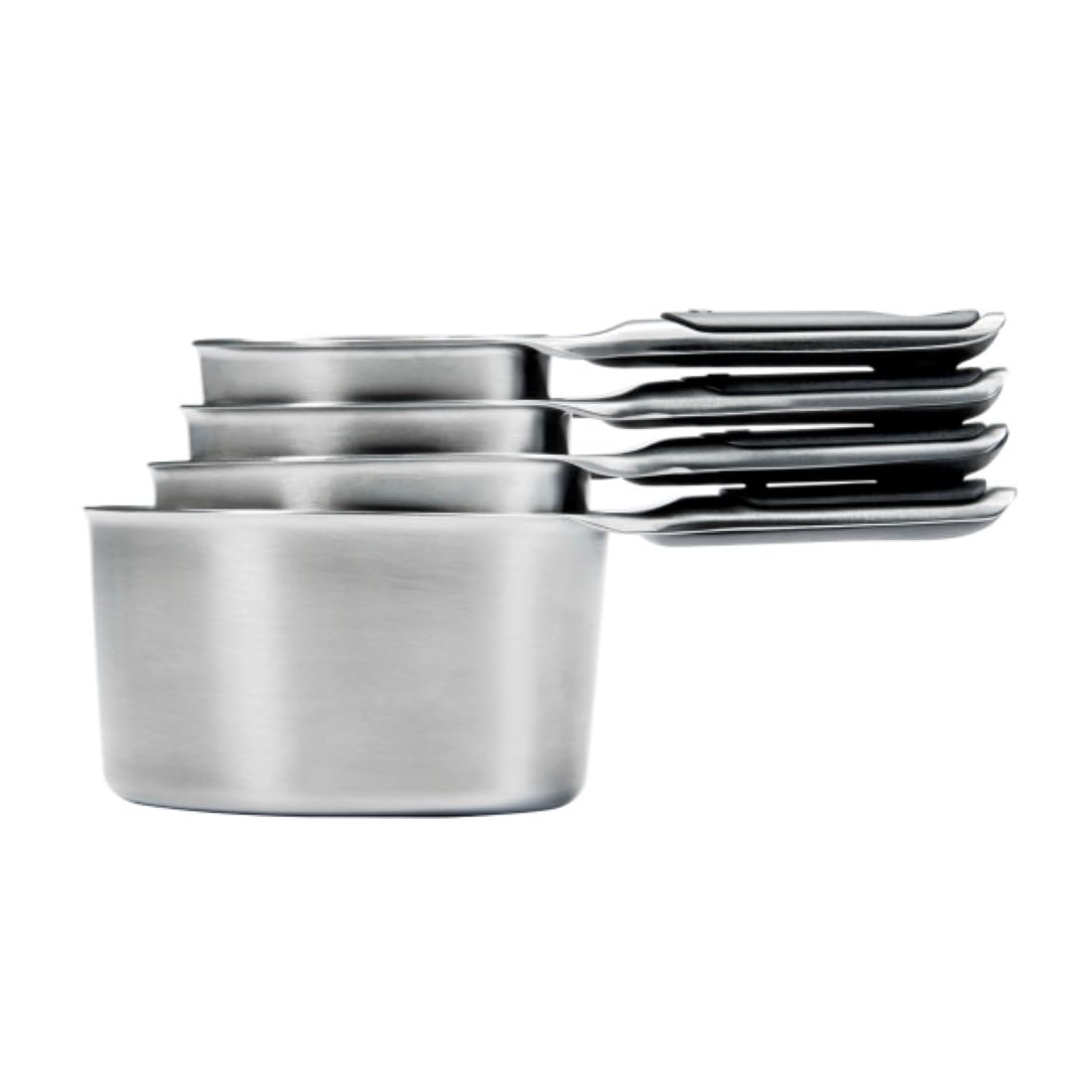 OXO Good Grips 4-piece measuring cups stacked with magnetic snaps for easy storage