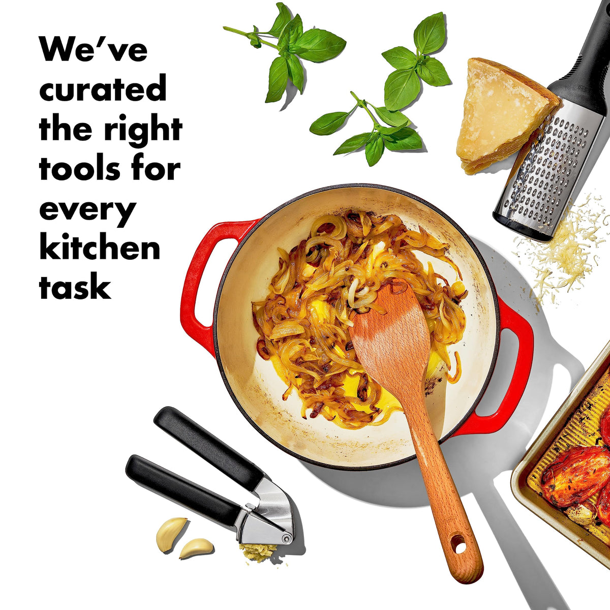 OXO measuring cups and spoons ensure precise kitchen measurements