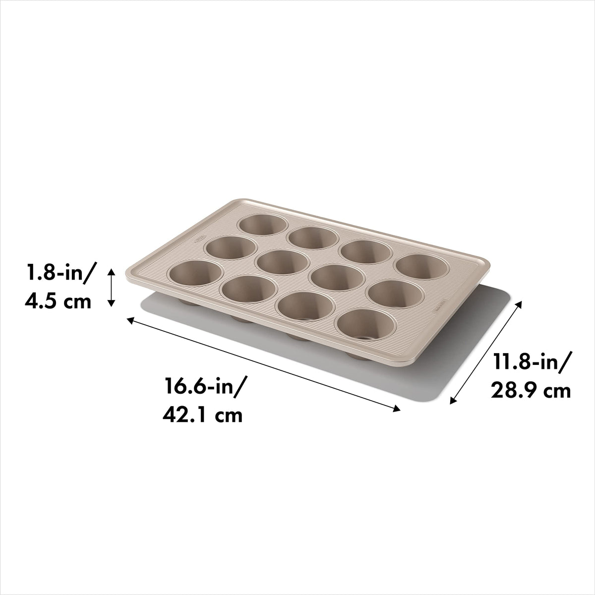 OxO Good Grips pan with micro-textured surface enhances airflow and browning
