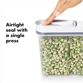 Two silicone seals plus airtight lid keep pantry staples fresh
