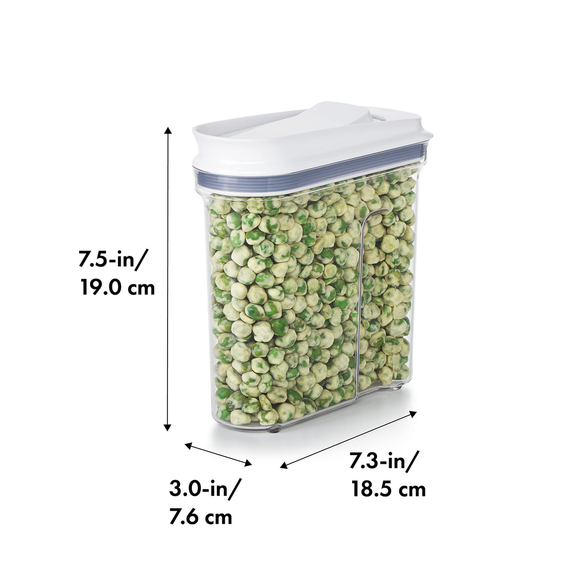 OXO Good Grips mini dispenser lid open for one-handed access