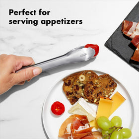 OXO Good Grips 7-Inch Mini Tongs for removing pickles or olives from jars.