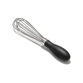 OXO Good Grips Mini Whisk handle close-up with ergonomic grip.
