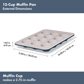 OXO Good Grips muffin pan, nonstick surface enables simple release and quick cleanup.