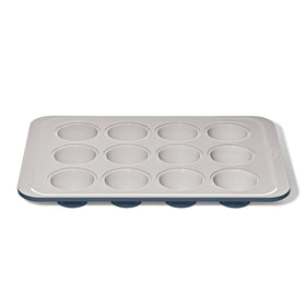 OXO Good Grips muffin pan, top view, ceramic nonstick for easy food release.