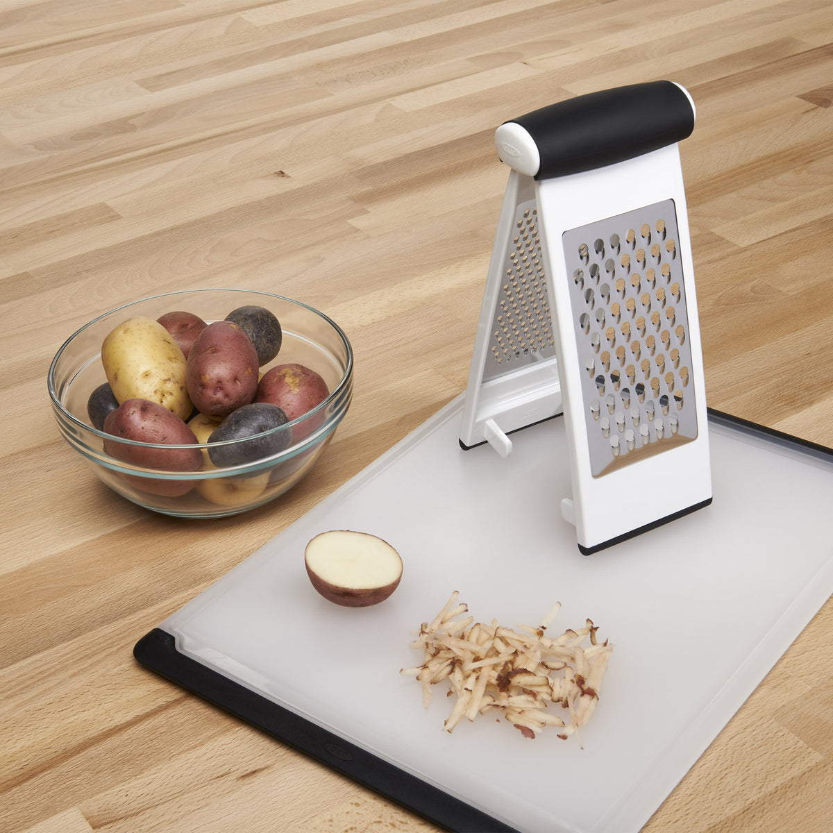 OXO Good Grips Multi Grater showing two grating surfaces for fine and coarse results