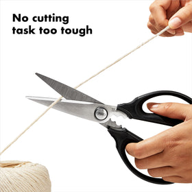 OXO Good Grips scissors chopping vegetables with cushioned grip