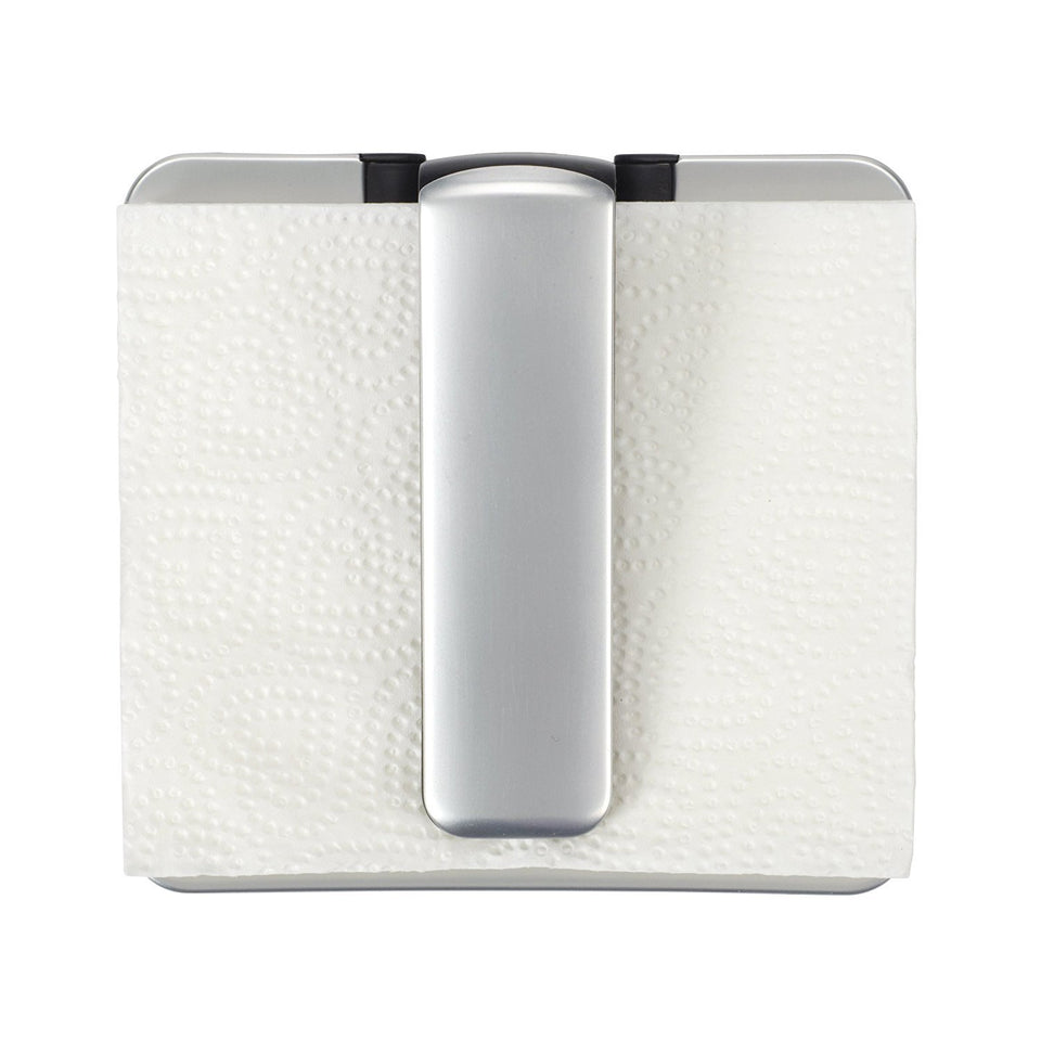 OXO Good Grips napkin holder with weighted arm keeps napkins secure on the counter.