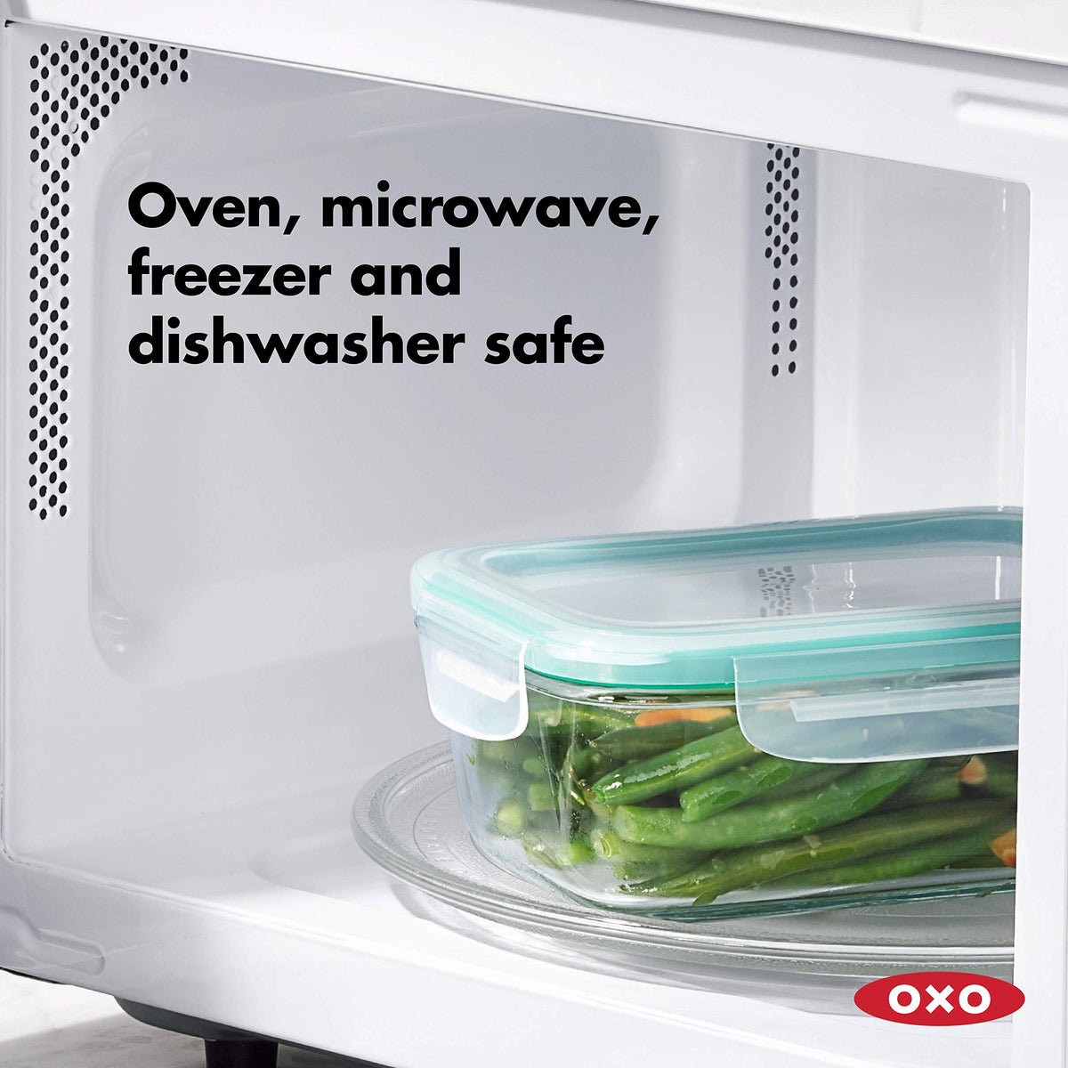 OXO Good Grips nestable and stackable design saves kitchen space.
