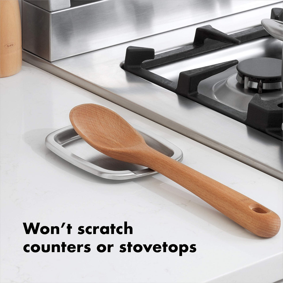 Spacious design holds large cooking utensils like spatulas and ladles