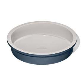 OXO Good Grips 9-inch round cake pan with ceramic coating for easy release.