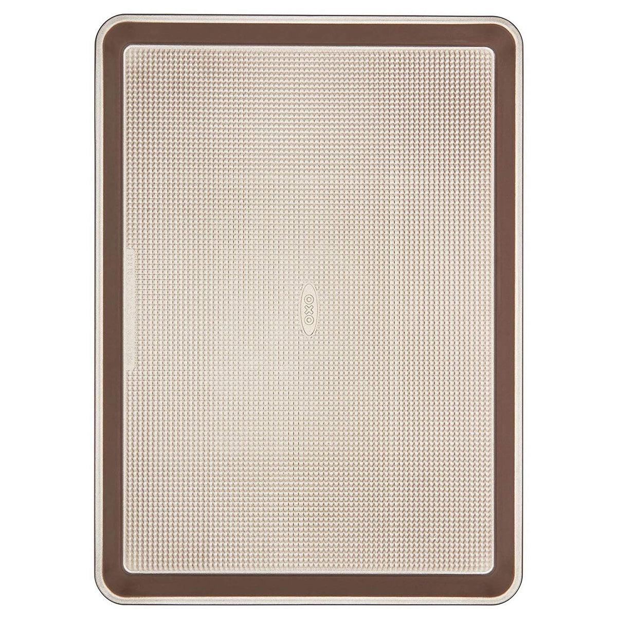 Micro-textured surface on OXO sheet pan promotes airflow for even browning
