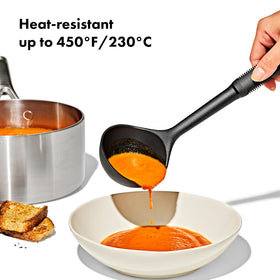 OXO Good Grips Nylon Ladle offers high-heat resistance for hot liquids