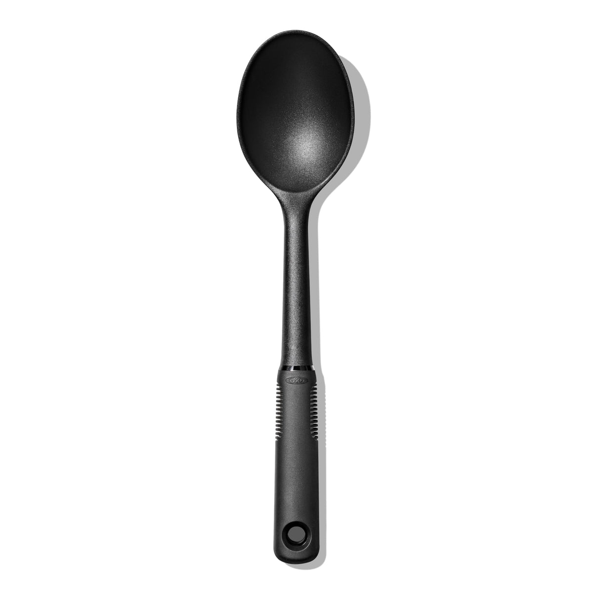 OXO Good Grips Nylon Spoon seen from the front with a comfortable non-slip handle.