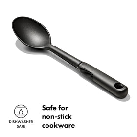 OXO Good Grips Nylon Spoon with soft grip provides comfortable extended use.