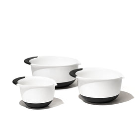 OXO Good Grips one-and-a-half-quart bowl with a non-slip handle for whisking eggs.