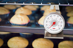 OXO Good Grips Oven Thermometer angled base provides stability during cooking.