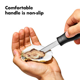 OXO Good Grips oyster knife is dishwasher-safe for easy cleanup.