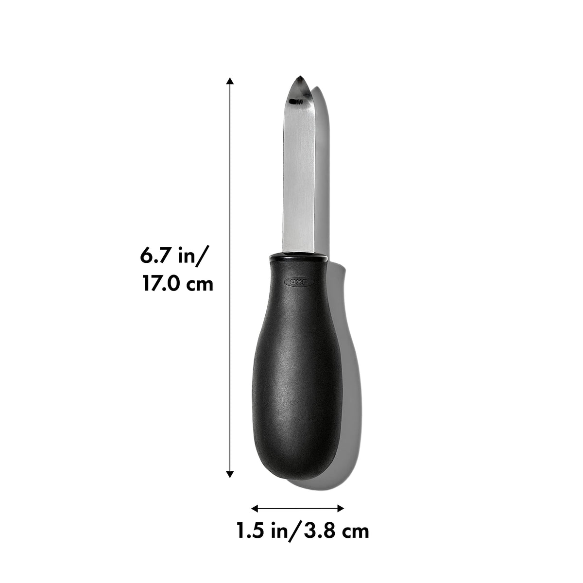 OXO Good Grips oyster knife with stainless steel blade for durable use.