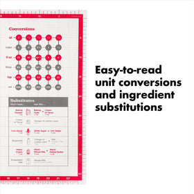 OXO Good Grips pastry mat includes unit conversions for quick tweaks.