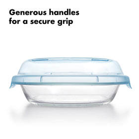 OXO Good Grips glass pie plate suited for pies, quiches, and crumbles.