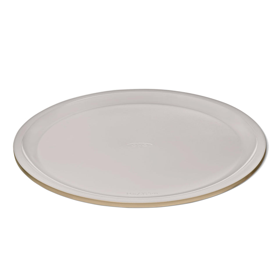 OXO Good Grips pizza pan with ceramic coating for easy release and cleanup