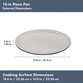 OXO Good Grips storm blue pan showing top markings for quick size identification
