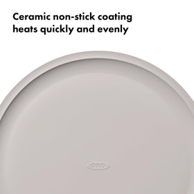 OXO Good Grips storm blue pizza pan ready for oven use with durable rim