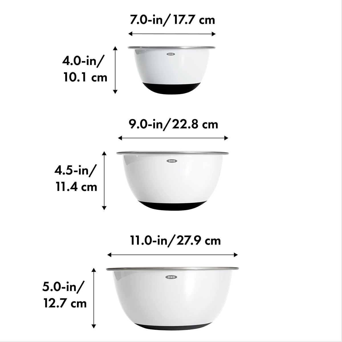 OXO Good Grips plastic exterior shields hands from heat during hot mixing tasks.