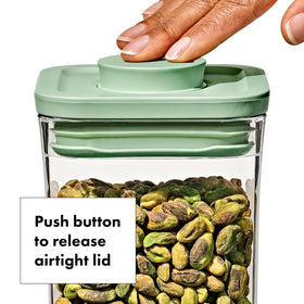 Push-button seal enables one-handed opening and reliable airtight performance.