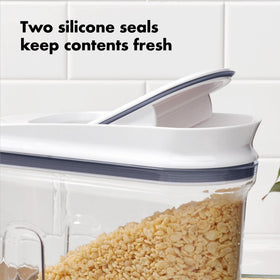 OXO Good Grips POP Large Cereal Dispenser airtight seal close-up with silicone gaskets