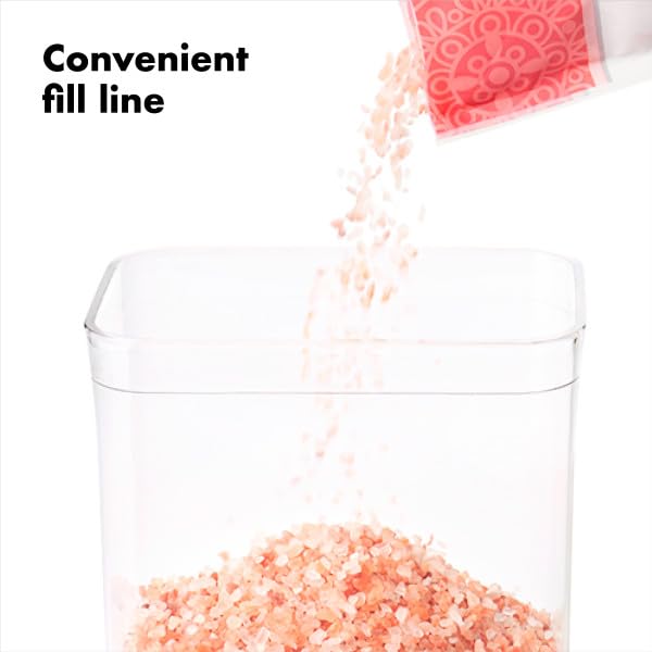 Stackable design of OXO Good Grips POP containers saves cabinet space.