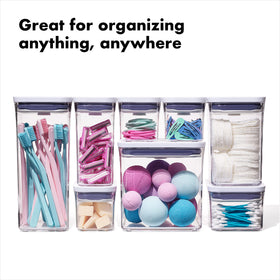 OXO Good Grips POP zero-point-six quart container fits small spice jars.