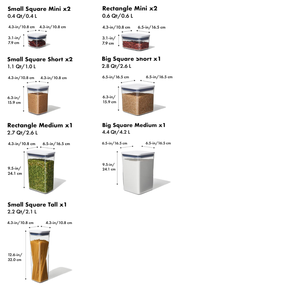 OXO Good Grips POP zero-point-six quart container saves cabinet space.