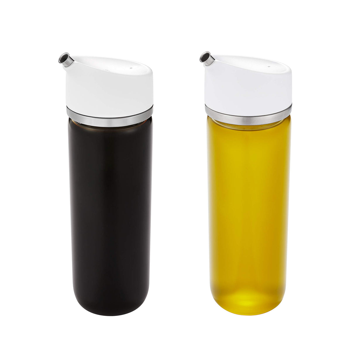 OXO Good Grips Precision Pour Dispenser bottle with clear glass for precise kitchen pours.