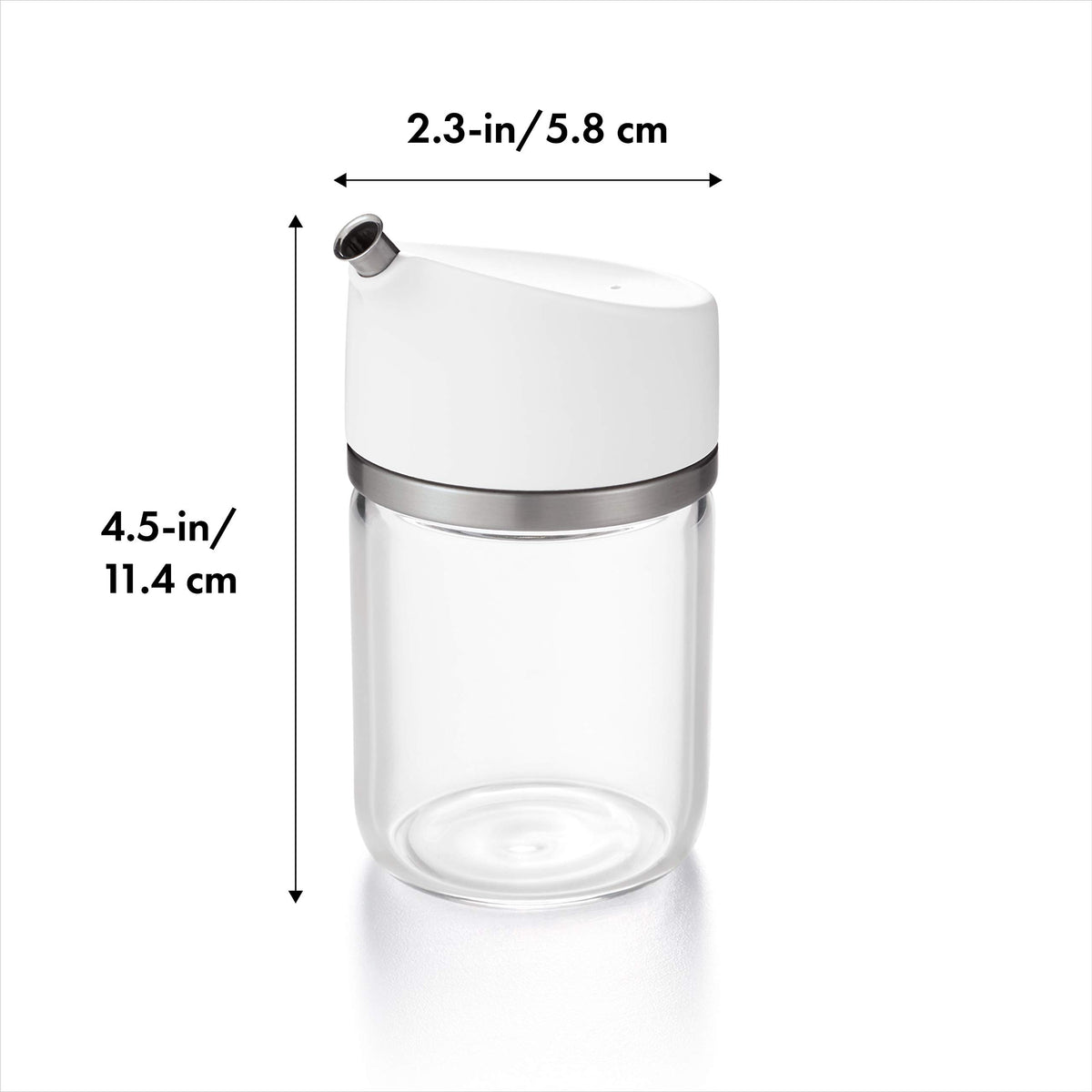 OXO Good Grips Precision Pour Dispenser close-up of the drip-free spout