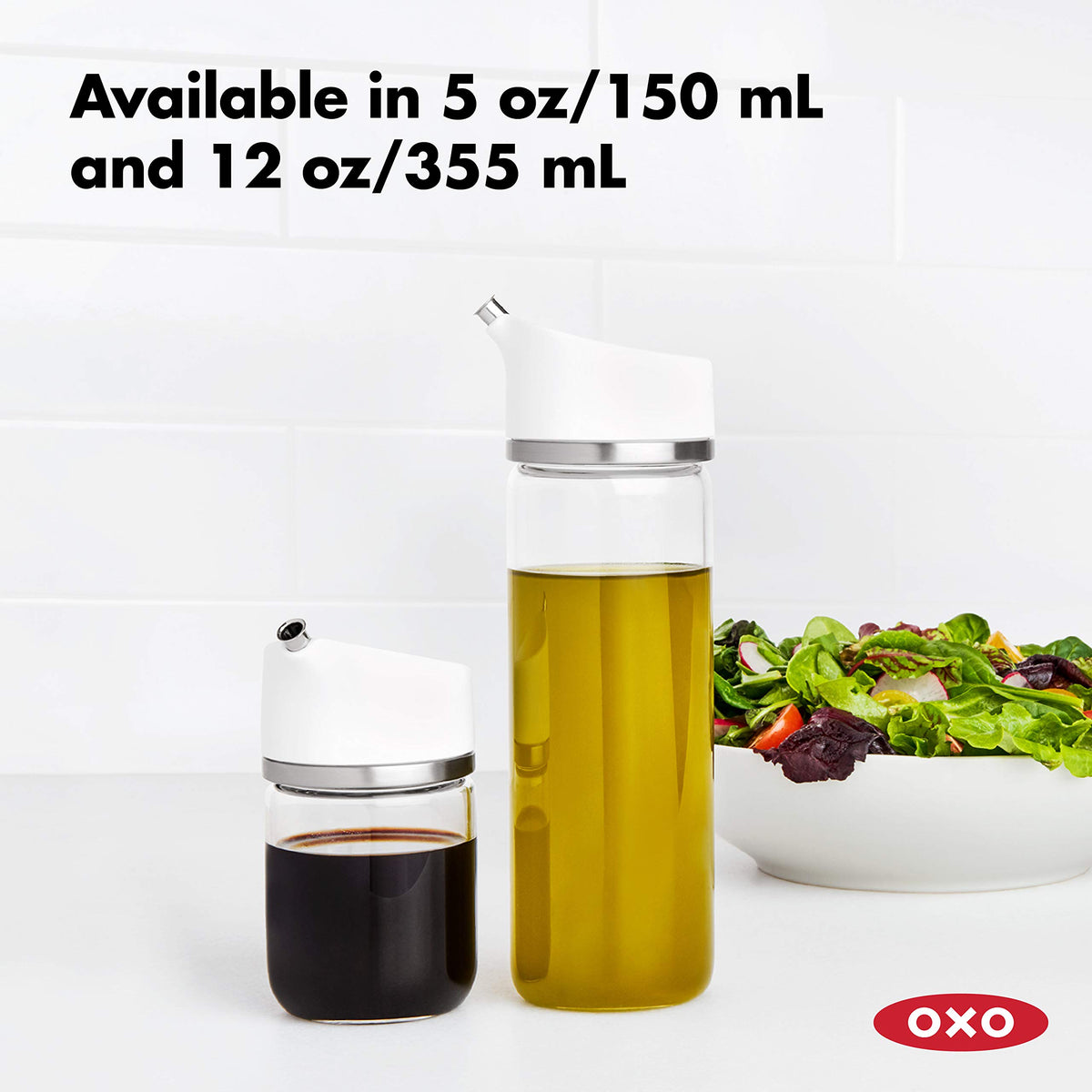 OXO Good Grips 12 oz capacity keeps liquids within reach on the counter